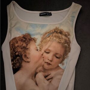 SHEIN Artistic Angel Print Top